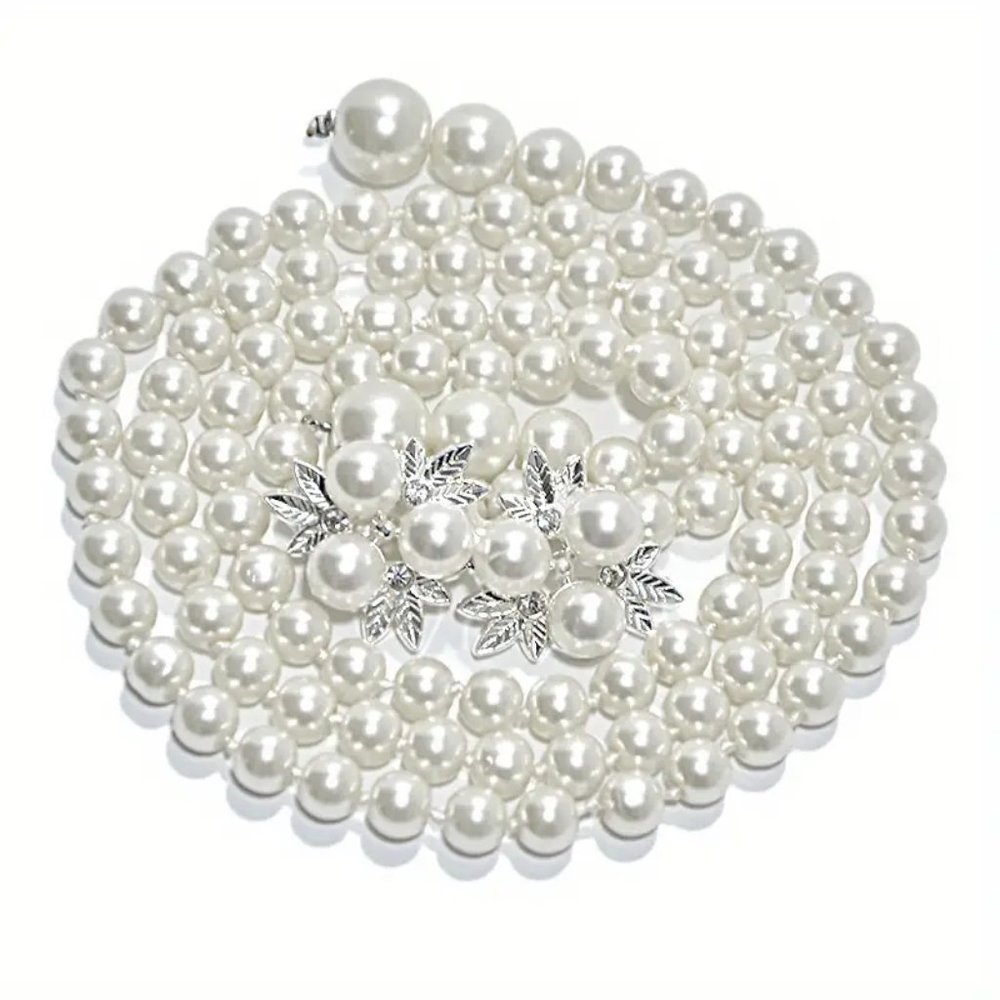 Pearl Thin Elegant Belt w/Beautiful Buckle